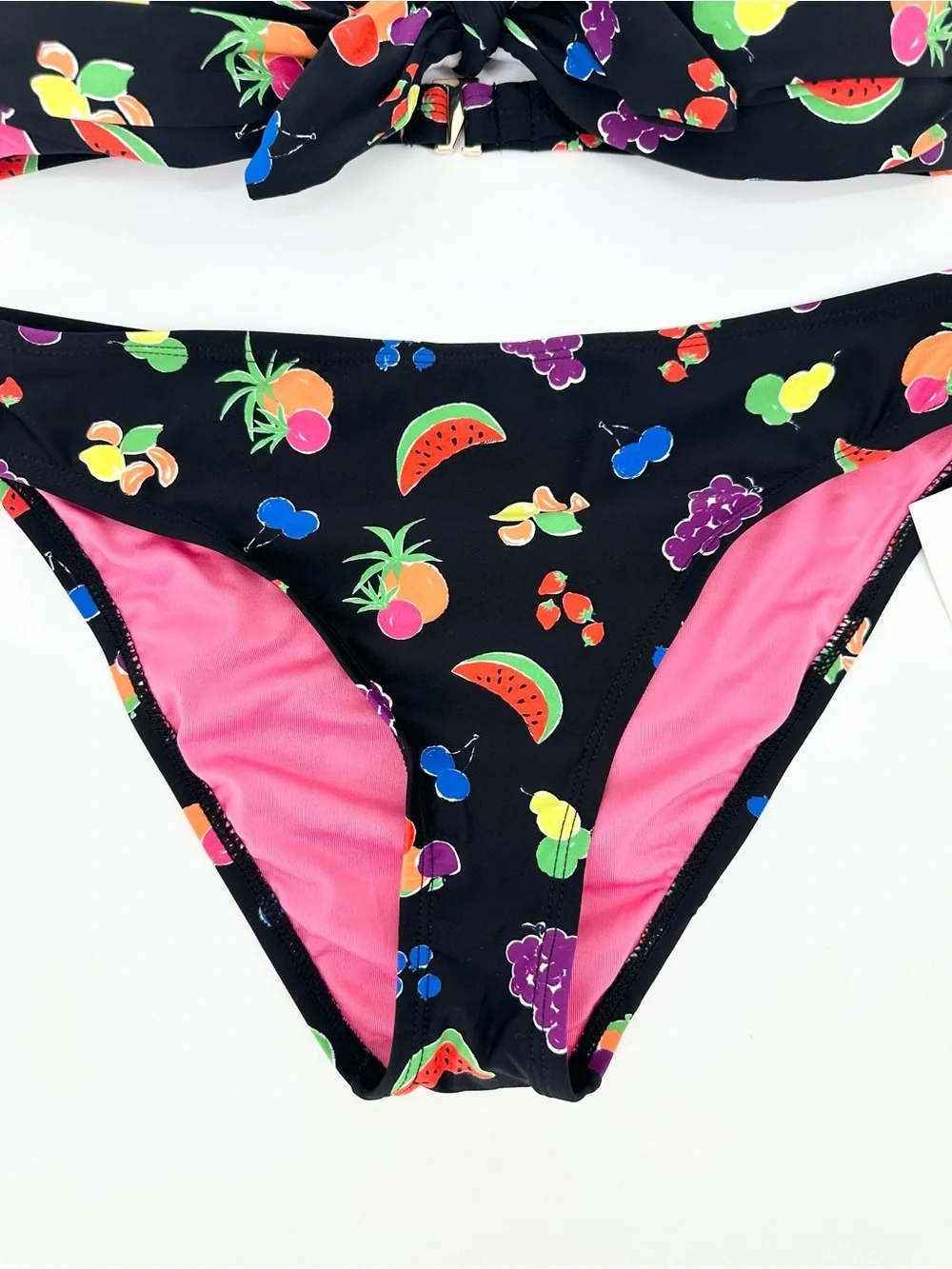 kate spade New York Summer Fruit Bikini Set-Bandeau Tie Top & Brief-Size